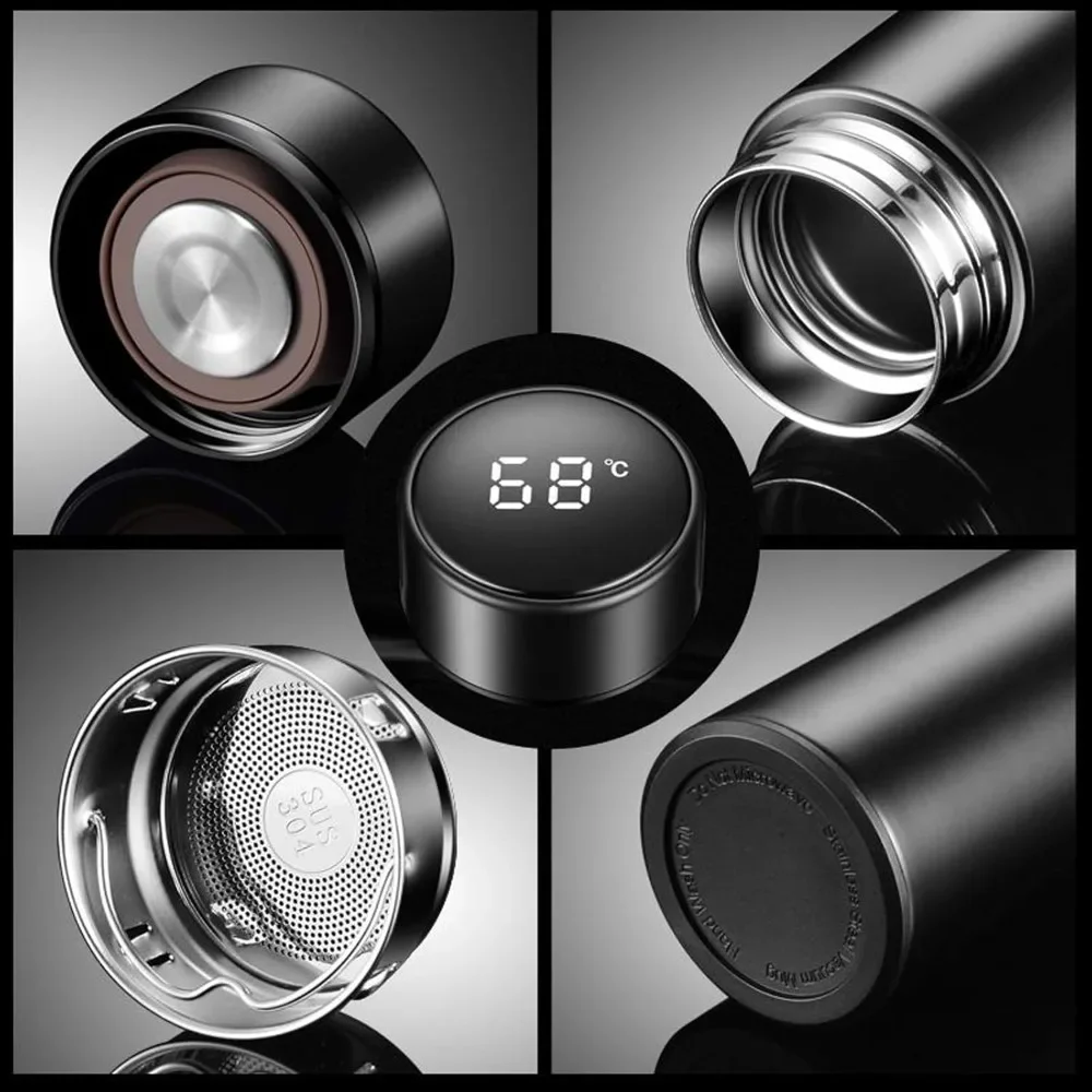 Mini Thermos Intelligent à Affichage LED, 200ML