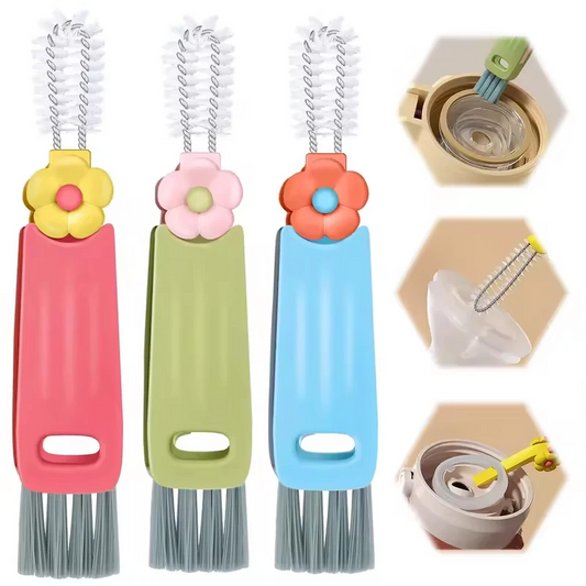 Brosse de Nettoyage 3-en-1 pour Tasses &amp; Bouteilles